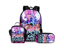 Conjunto De Mochila Estampada Com Lancheira E Estojo, Impermeável, Grande Capacidade, Proteção Para A Coluna E Alívio De Estresse, Estilo 27