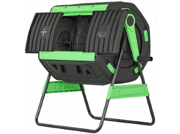Compostor Rotativo De 200 Litros Com Sistema De Ventilação E Base Metálica Para Compostagem De Resíduos Orgânicos (verde)