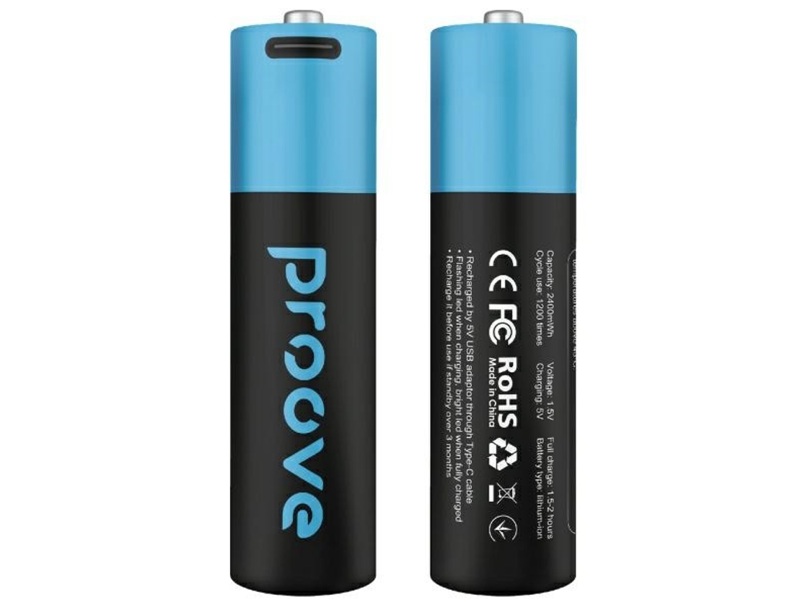 Pilhas Proove Aa 2400 Mah 2 Peças Para Alimentar Dispositivos Eletrônicos