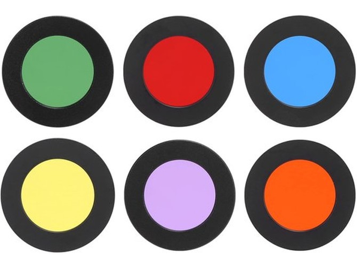 Conjunto De Filtros Ópticos Para Telescopio - 6 Filtros Em Cor - 1,25 Polegadas/31,7 Mm - Redução De Luz - Plástico - Apropriado Para Telescopios Astr