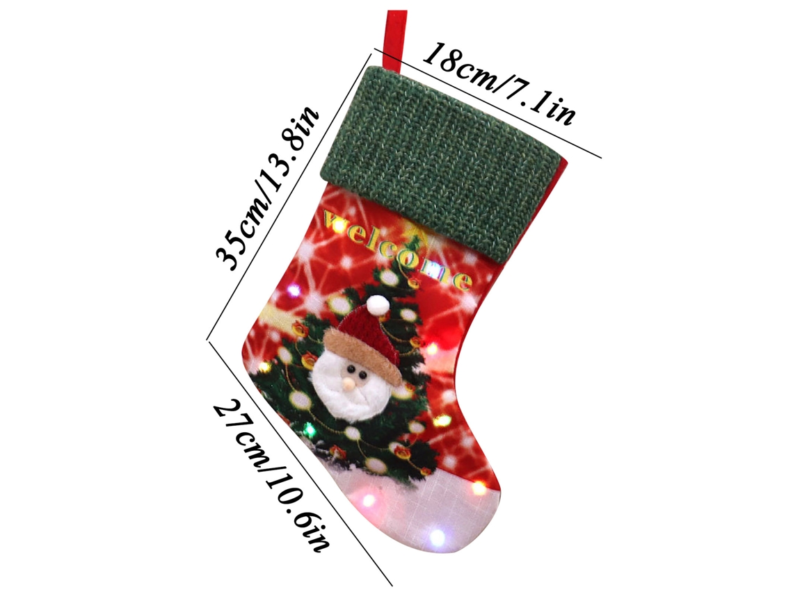 Meia de Natal Led Iluminadas Grandes