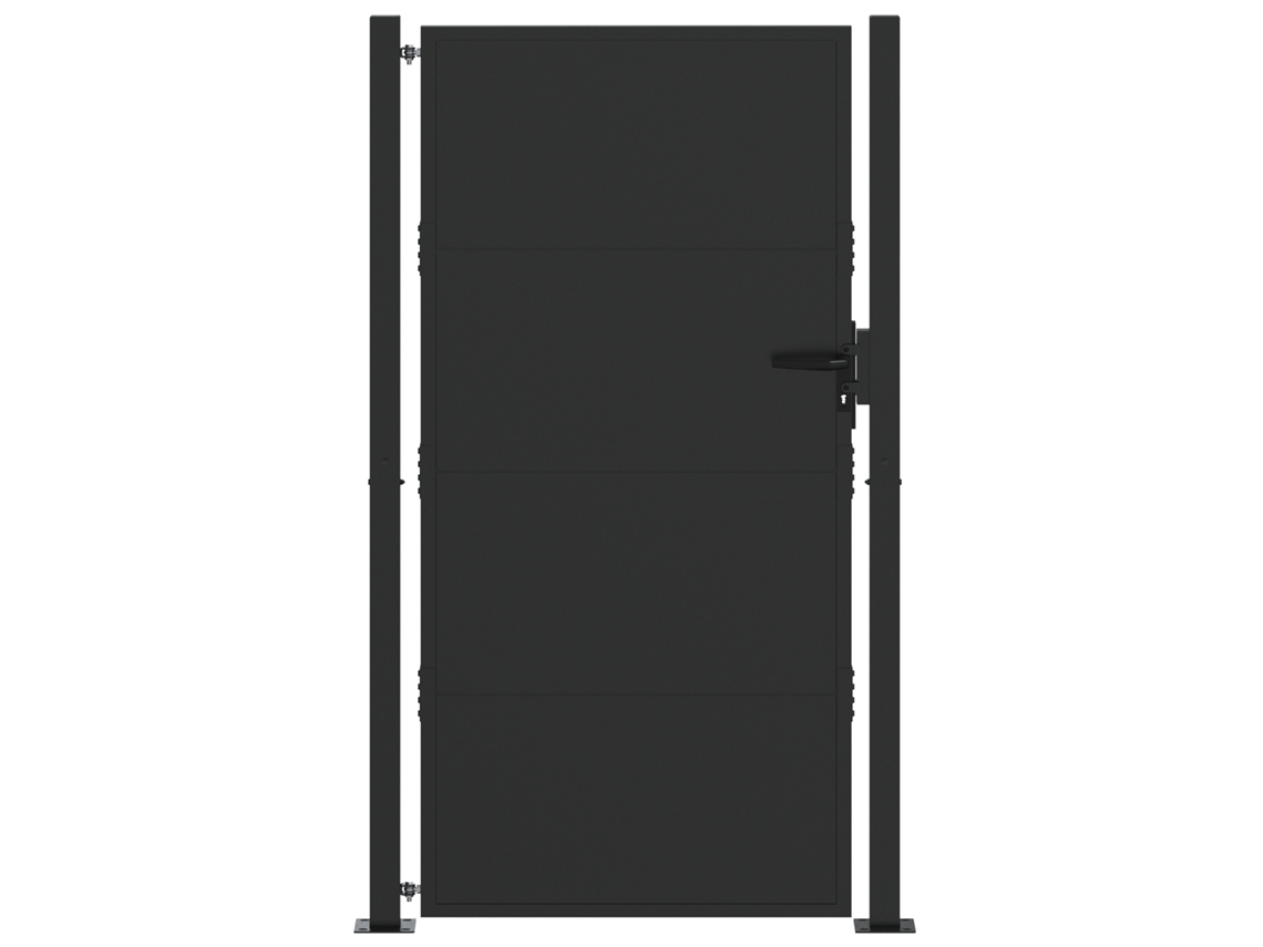 Conjunto 1 Portão De Jardim Vidaxl Preto Aço (110 X 180 Cm)