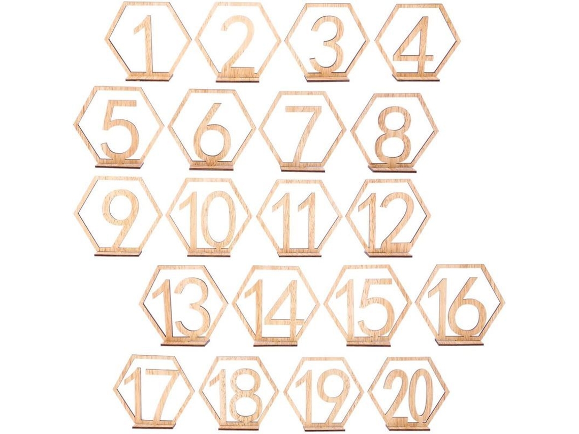 20 Números De Mesa De Madeira Hexagonal Com Base Para Casamento Festa Decoração Rústica Centros De Mesa