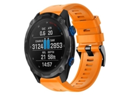 Lurelia Pulseira De Silicone Laranja, Compatível Com Relógio Garmin Descent Mk 2i