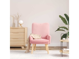 Vidaxl Poltrona Rosa 63 X 67 X 94 Cm Tecido De Ovelha E Compensado