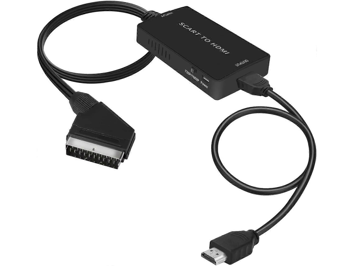 Conversor Scart Para Hdmi Com Cabo Hdmi, Conversor De Áudio E Vídeo Full Hd 720p/1080p. Aquaforge