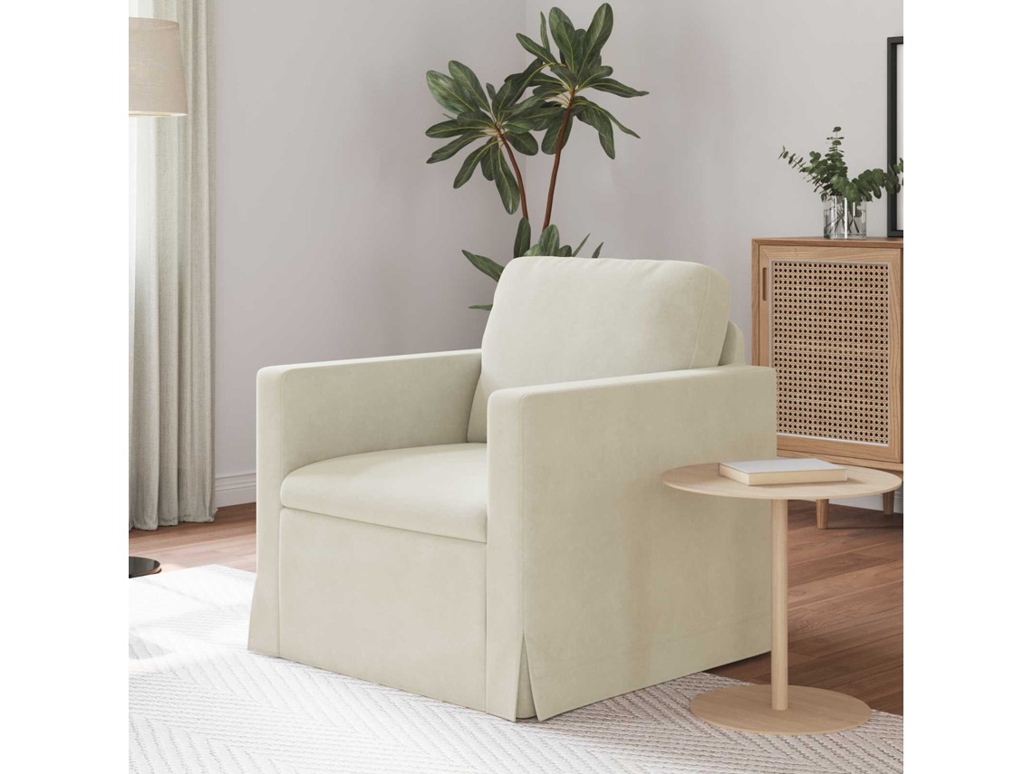 Vidaxl Sofá Creme 78 X 78 X 80 Cm Veludo