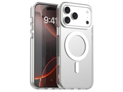 Capa Híbrida Para Iphone 17 Pro Max - Pc E Tpu Com Magsafe | Candy Design - Branca