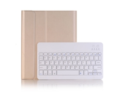 Capa Com Teclado Bluetooth Compatível Com Ipad Pro 2024 De 11", Retroiluminada, Cor Dourado