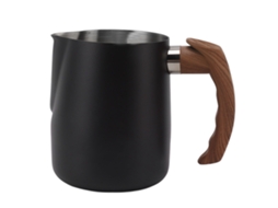 Copo Para Espuma De Leite Aço Inox 304 Com Escala Interna Bico Sem Pinga Jarra Vaporizar Café Alça Preto Fosco 600ml Other