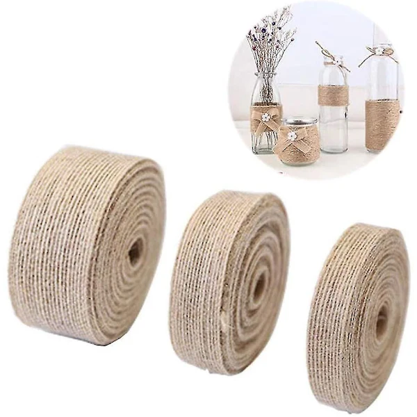 Fita Adesiva, 3 Rolos, De 30m De Linda Fita De Juta Natural Vintage Presentes