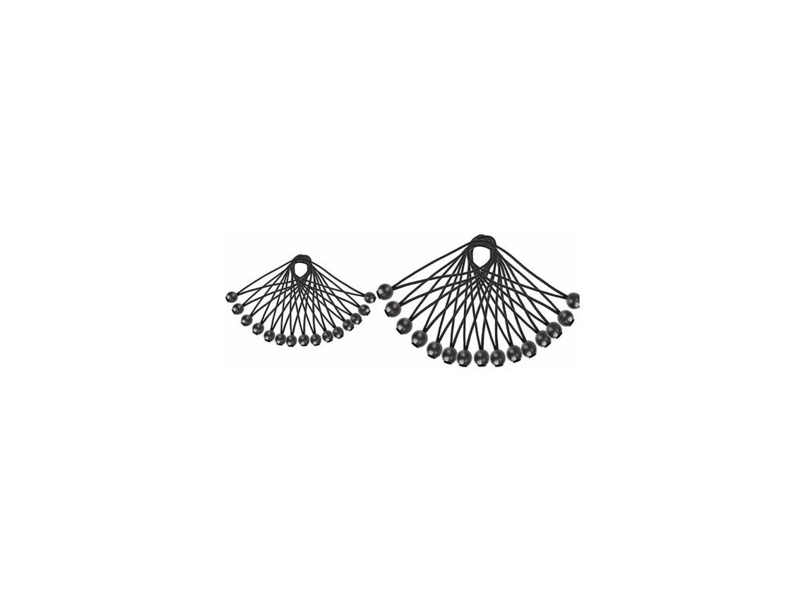 Conjunto de 30 Cordas Elásticas com Ganchos AQUAFORGE (pretas, 150 Mm 200 Mm)