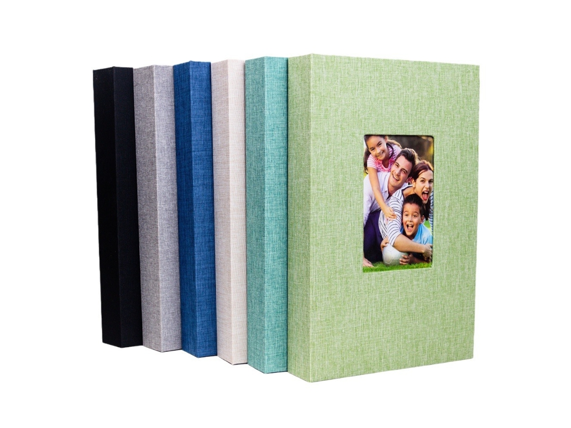 Álbum de Fotos 10x15 Cm, Linho, 300 Bolsos, Comporta Apenas Fotos na Horizontal, Bege BRILVIBERA