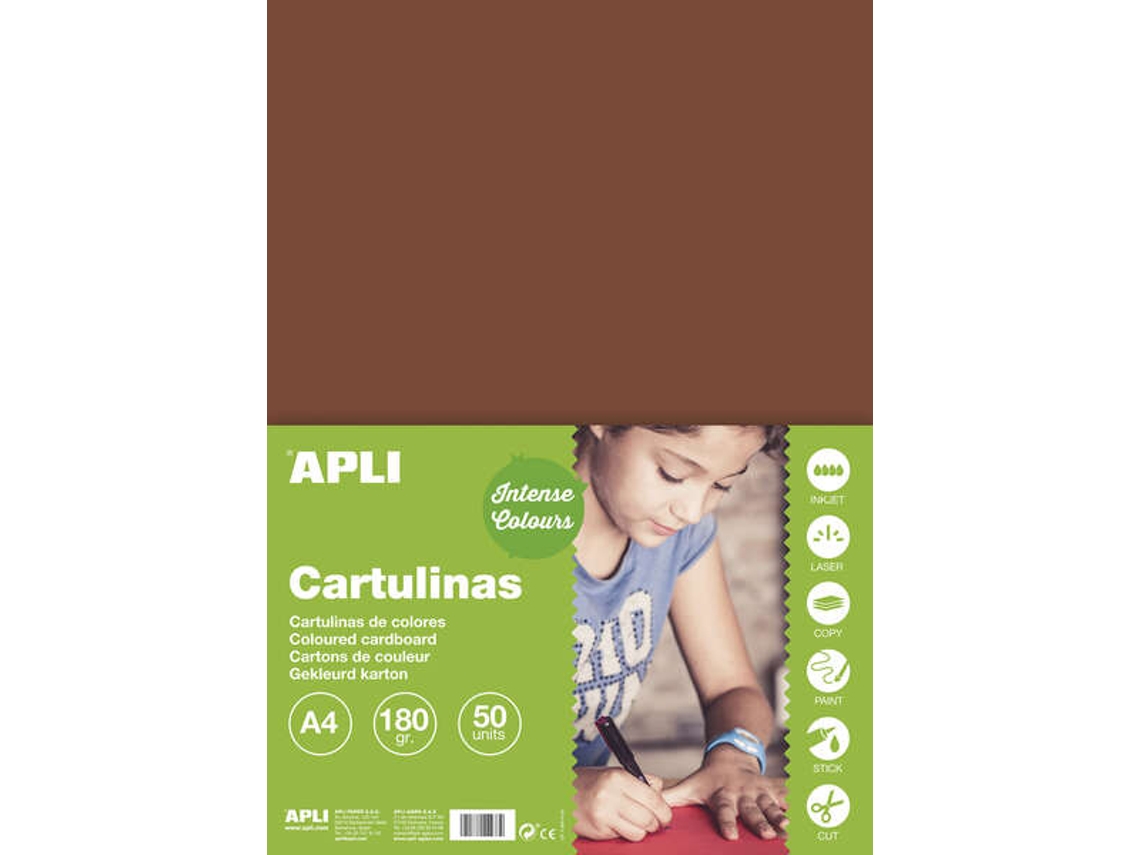 Cartão Apli Marrom A4 170g 50 Folhas