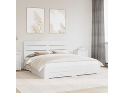 Vidaxl Estrutura da Cama Branco 180 X 200 Cm Madeira Processada
