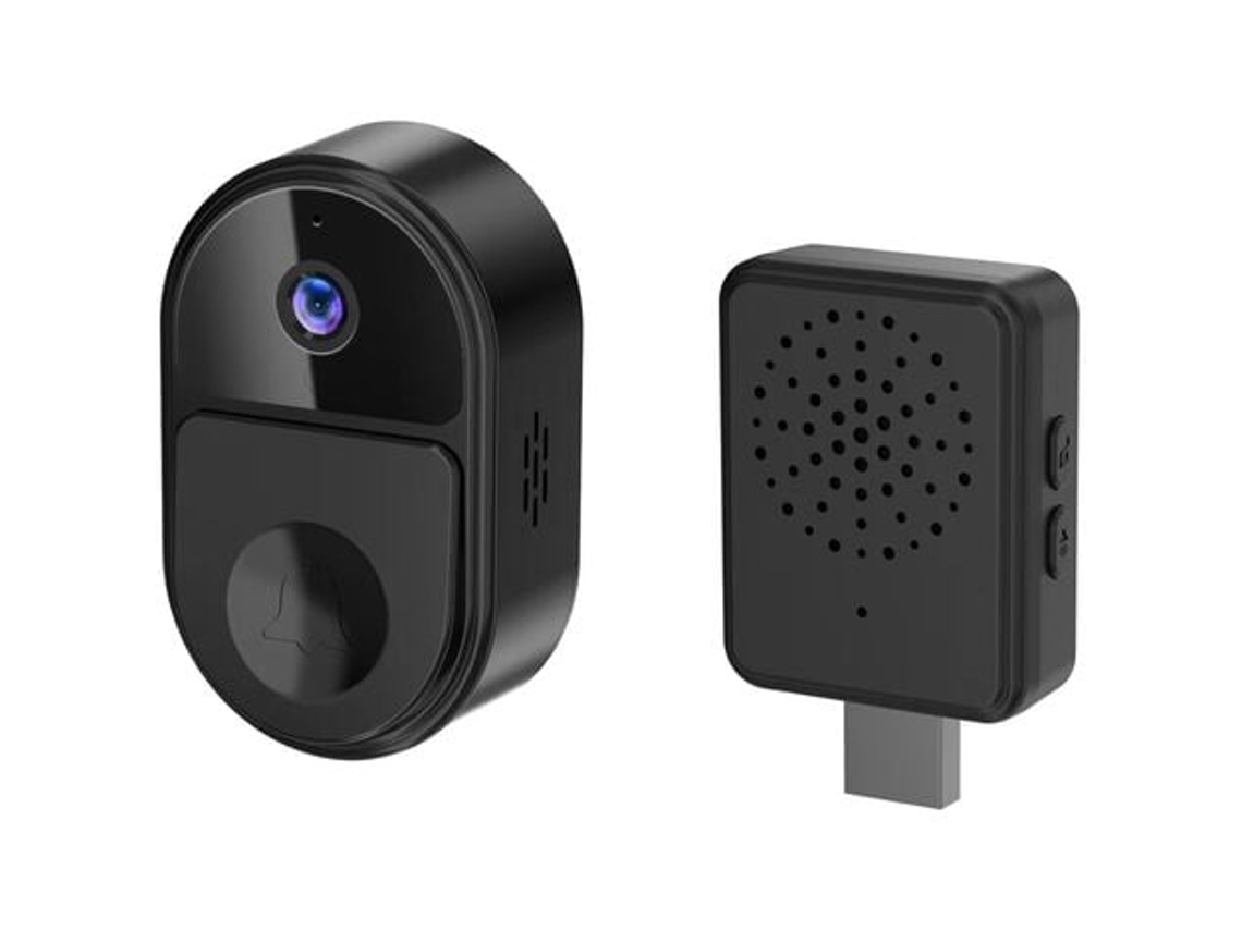 Campainha De Vídeo Com Relógio Interno, Campainha De Segurança Sem Fio, Câmera De Vigilância Residencial Macaron Aquaforge
