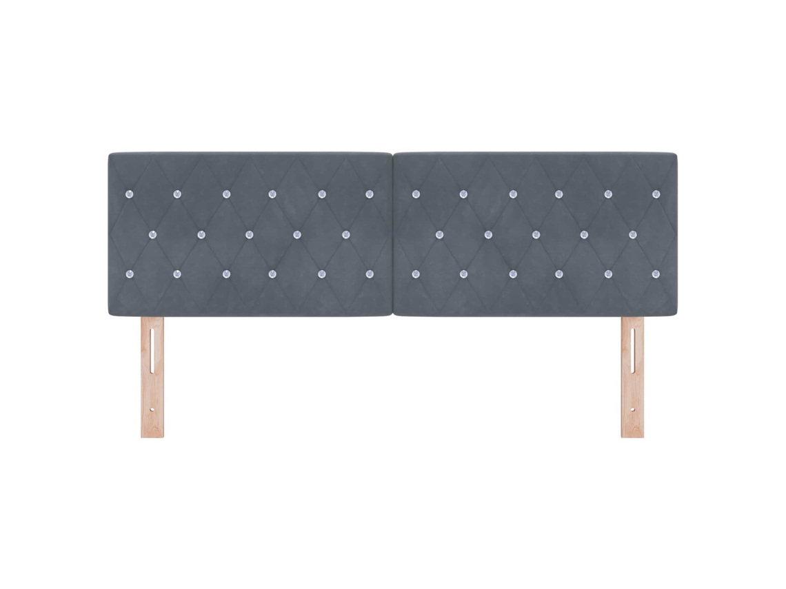 Cabeceira | Painel De Cama Cinza Escuro 160 Cm Veludo