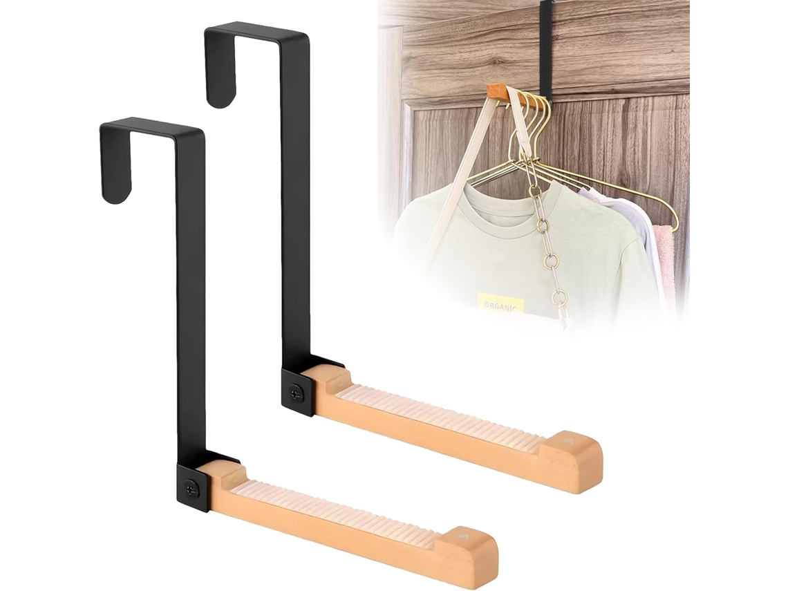 Lurelia Gancho De Porta, Dobrável, Em Ferro, Para Toalhas E Roupas, 4,5 Cm, Preto/transparente, 10 Kg