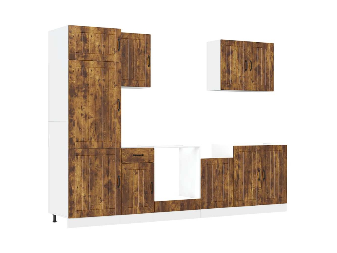 Conjunto de 7 armários de cozinha Lucca Carvalho Smoked MAISON EXCLUSIVE