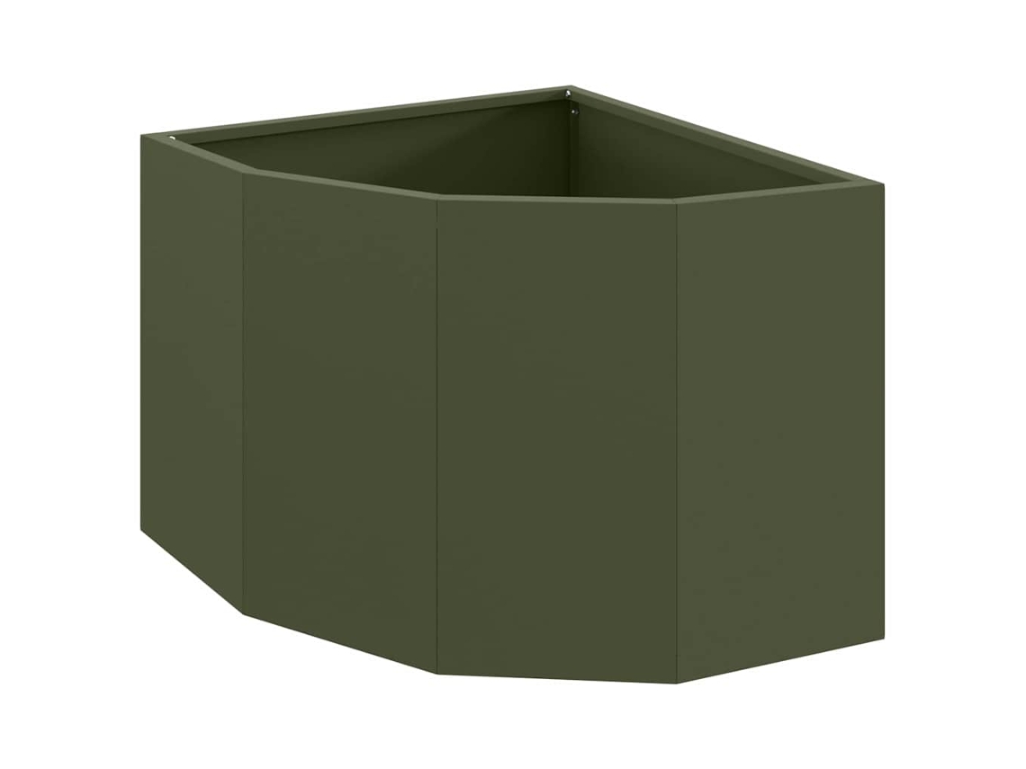 Conjunto 1 Caixa De Vaso Vidaxl Verde Aço (45 X 45 X 35 Cm)