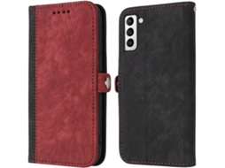 Correia Slots para iPhone 14 Plus HONGWE. Anti-Choque Magnética com Porta-Cartões Vermelho
