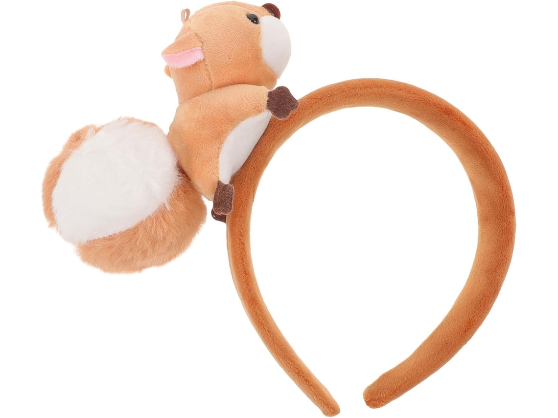 Tiara De Esquilo Em Tecido De Pelúcia Marrom, Tiara Para Fantasia De Animal