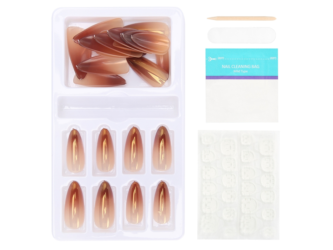 24 Uñas Falsas Reutilizables De Tapa Completa, Tips Artificiales Para Manicura Accesorio F745-13