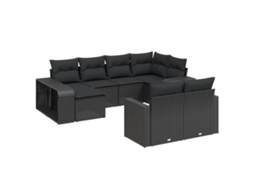 Garden Sofa Set, Garden Sofa Sets Vidaxl Preto Rattan / Vime (n/a)