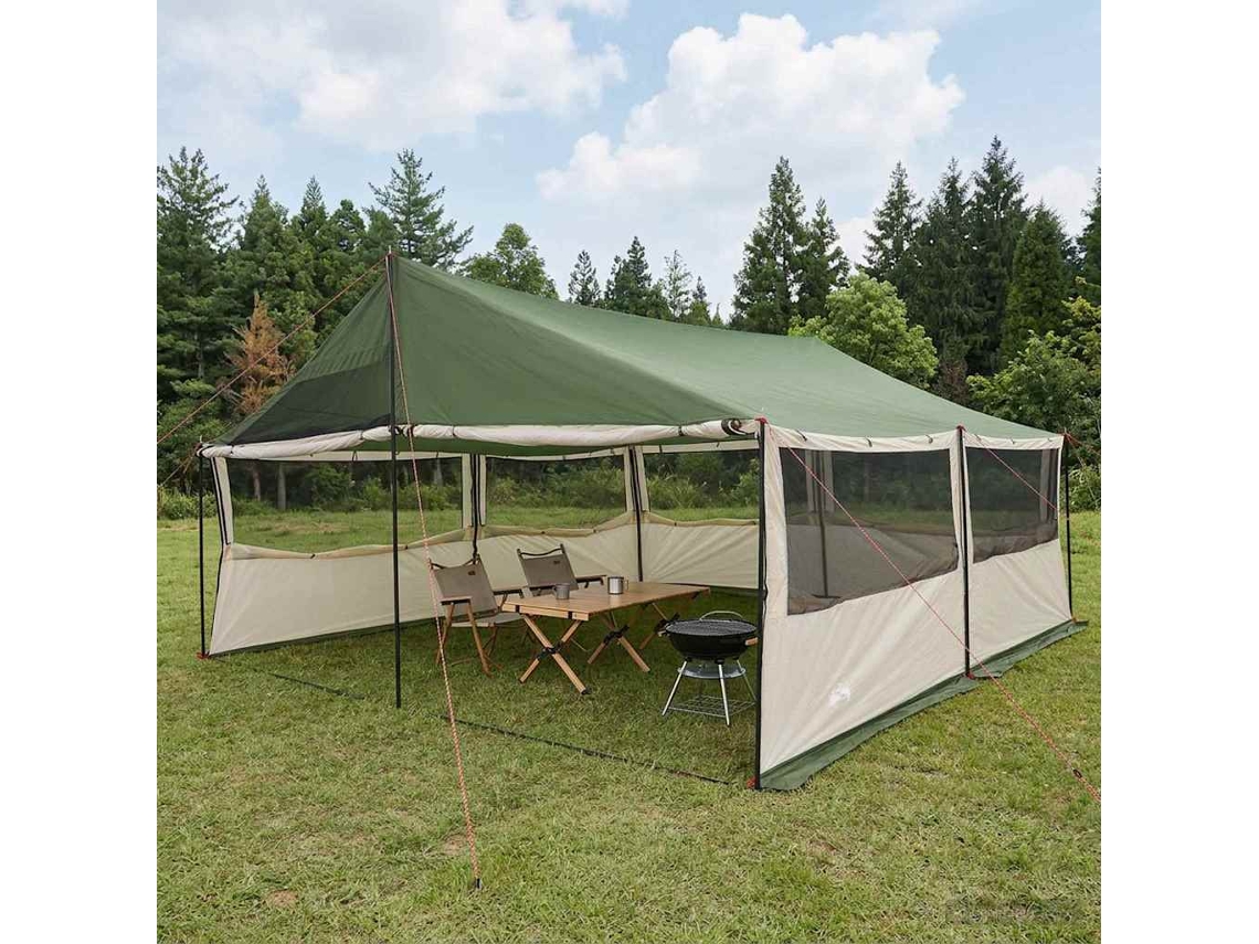 Vidaxl Barraca Familiar Verde 600 X 400 X 268 Cm Poliéster E Aço