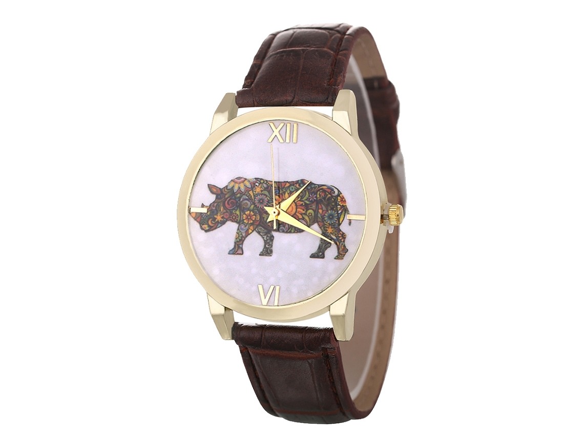 Reloj De Pulsera De Cuarzo Casual Estilo Para Estudiante Mujer Con Correa De Cuero Café