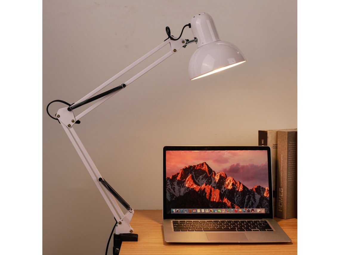 Rebe-lâmpada De Leitura Led Com Pinça E Braço Flexível Ajustável Para Estudo, Tatuagem, Bordado E Reparação, Cor Branca