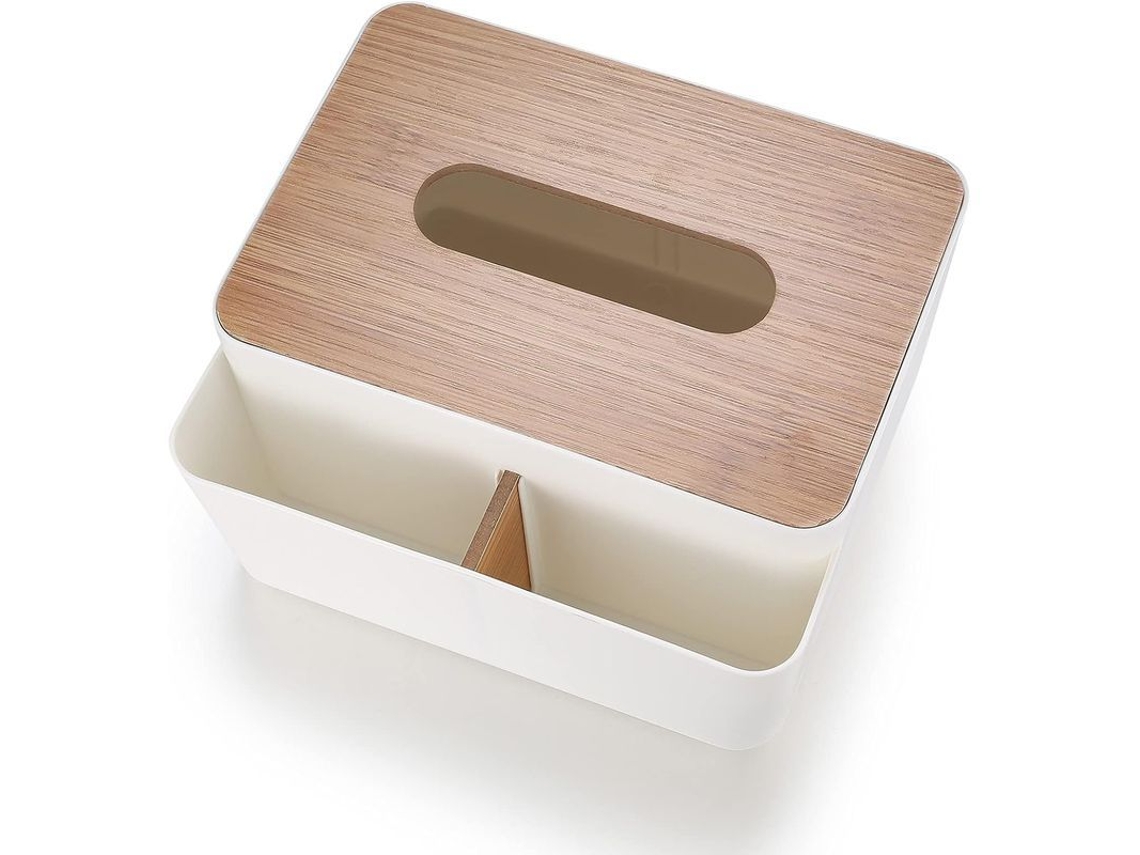 Caja De Armazenamento Para Mesa Com Dois Compartimentos Para Toalhas De Papel Controle Remoto Lápis Canetas E Artigos Pequenos