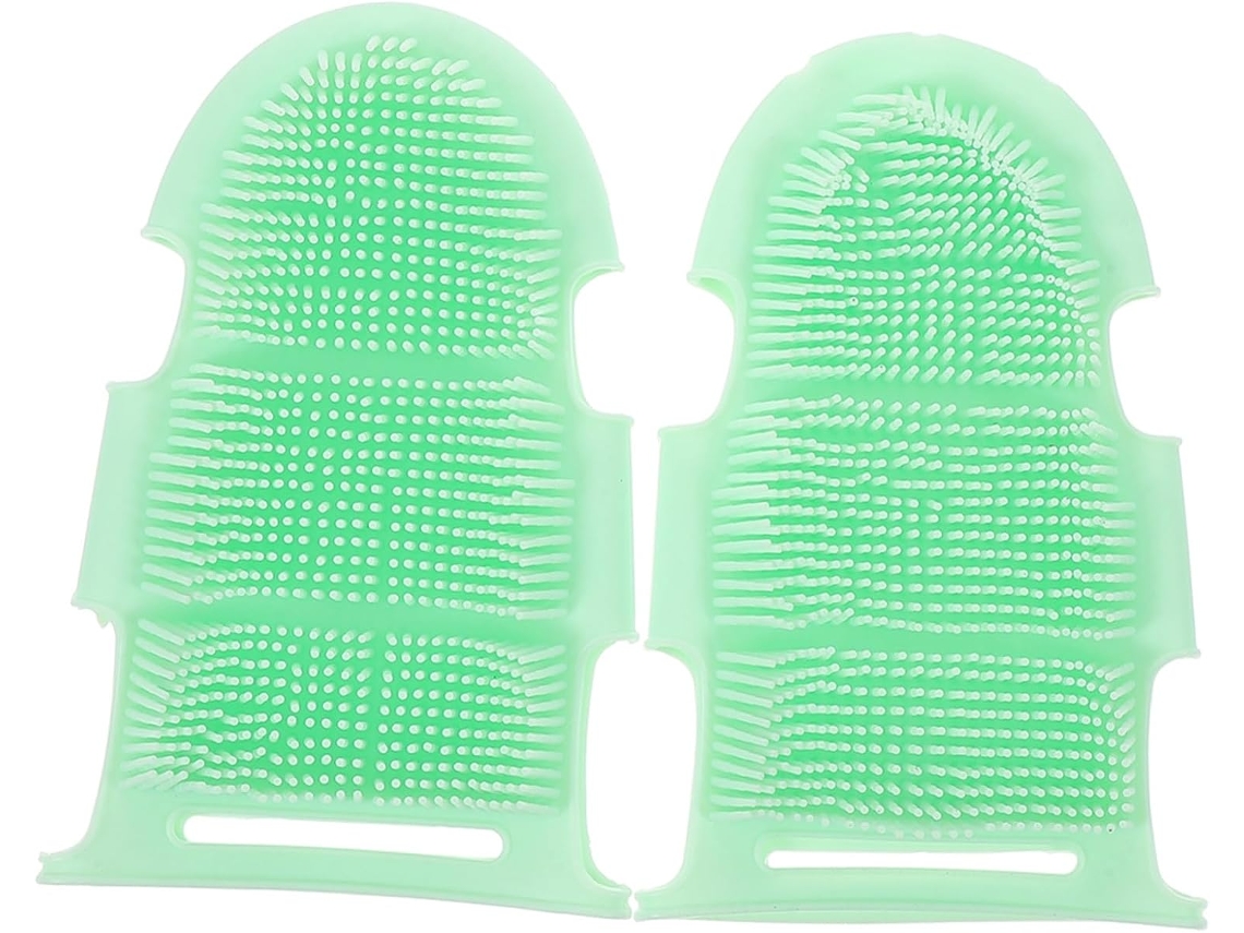 Conjunto De 2 Escovas Banho Silicone Dupla Face, Acessório Macio E Flexível Para Massagem Corporal, Escova Esfoliante