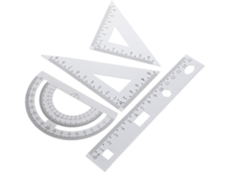 Conjunto De 4 Réguas Metal Em Liga Alumínio Com Placa Triangular E Transferidor, Duráveis E Fáceis De Transportar Para