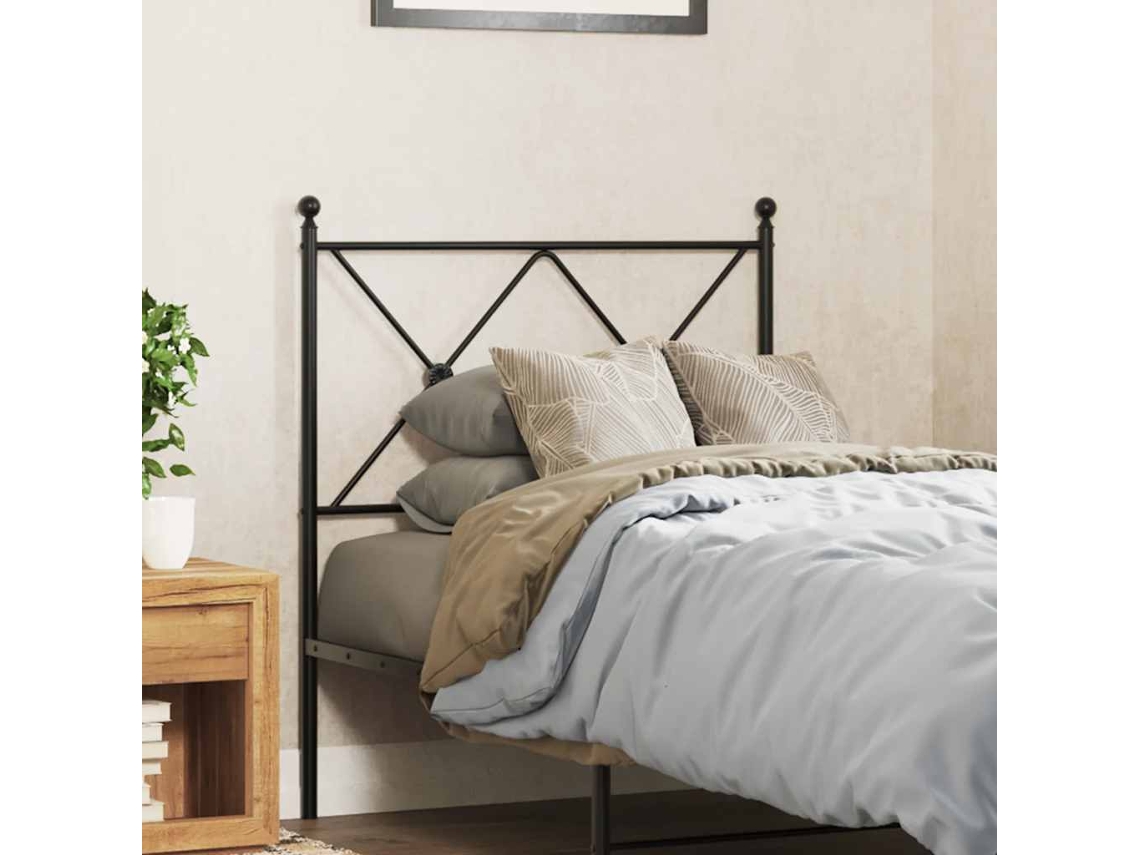 Vidaxl Cabeceira De Substituição 80 Cm Metal Preto