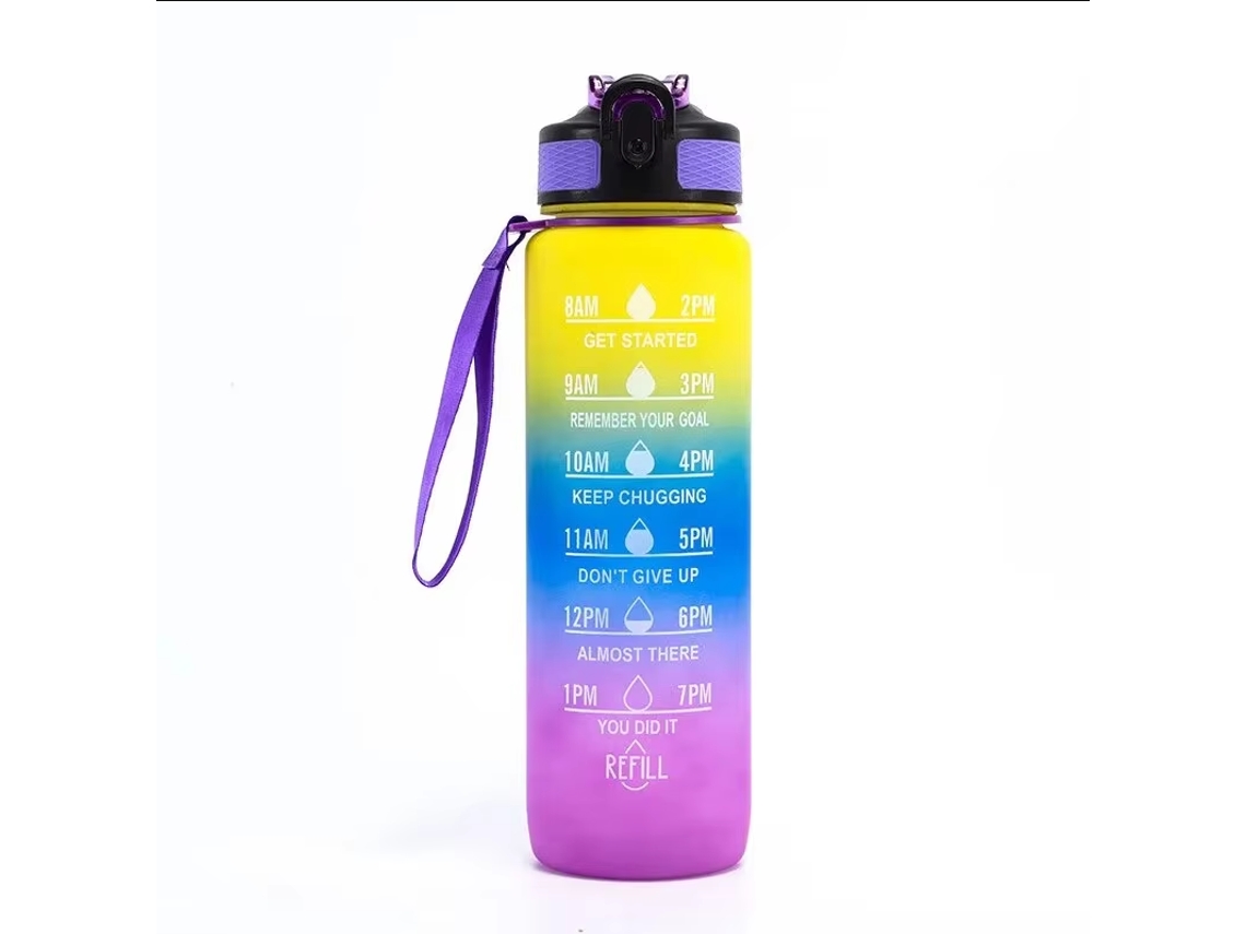 Garrafa de Água Esportiva Reutilizável de 946 Ml com Cronômetro e Ventosa MDUG (estilo B)