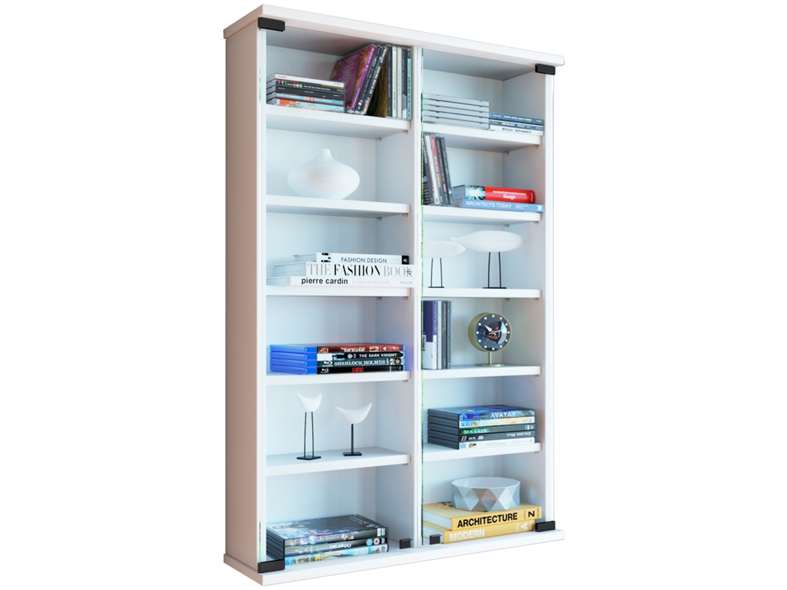 Armário De Parede Para Cd Dvd Porta De Vidro Zuntisa Vcm