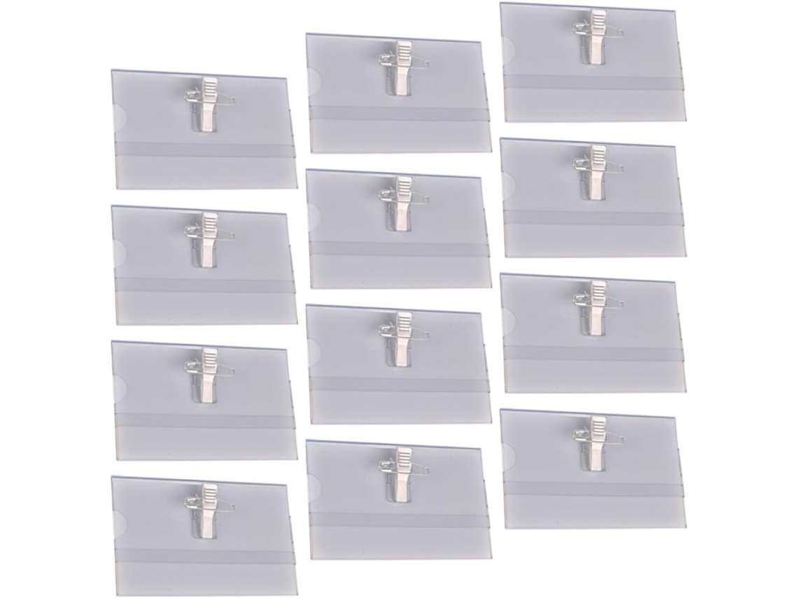 Lurelia Porta-crachá Transparente Portátil Horizontal Em Pvc E Couro Pacote Com 50 Unidades Para Escritório E Hospital