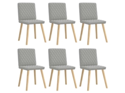Vidaxl Cadeiras De Jantar 6 Pcs Tecido Cinza Nuvem