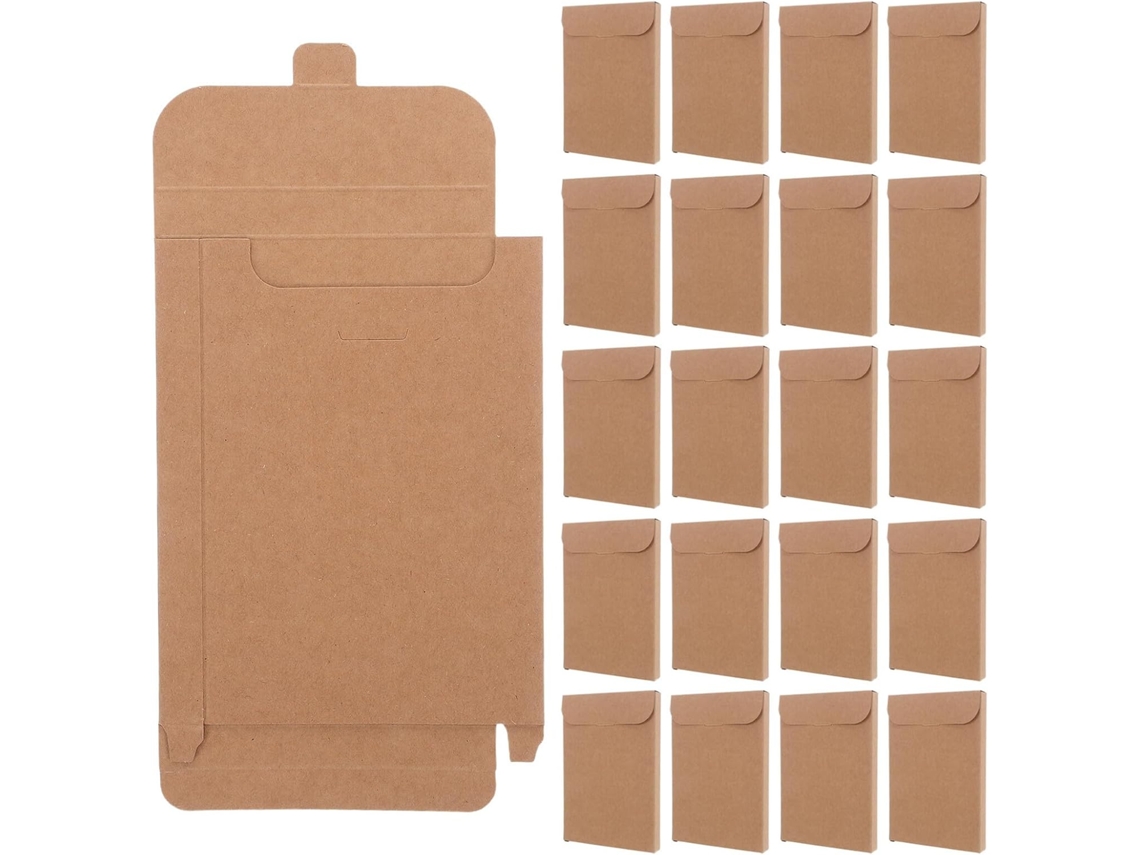 50 Peças Boîte Kraft Para Cartes Postais Petite Emballage Cadeau Portátil E Polivalente Fotos Documentos