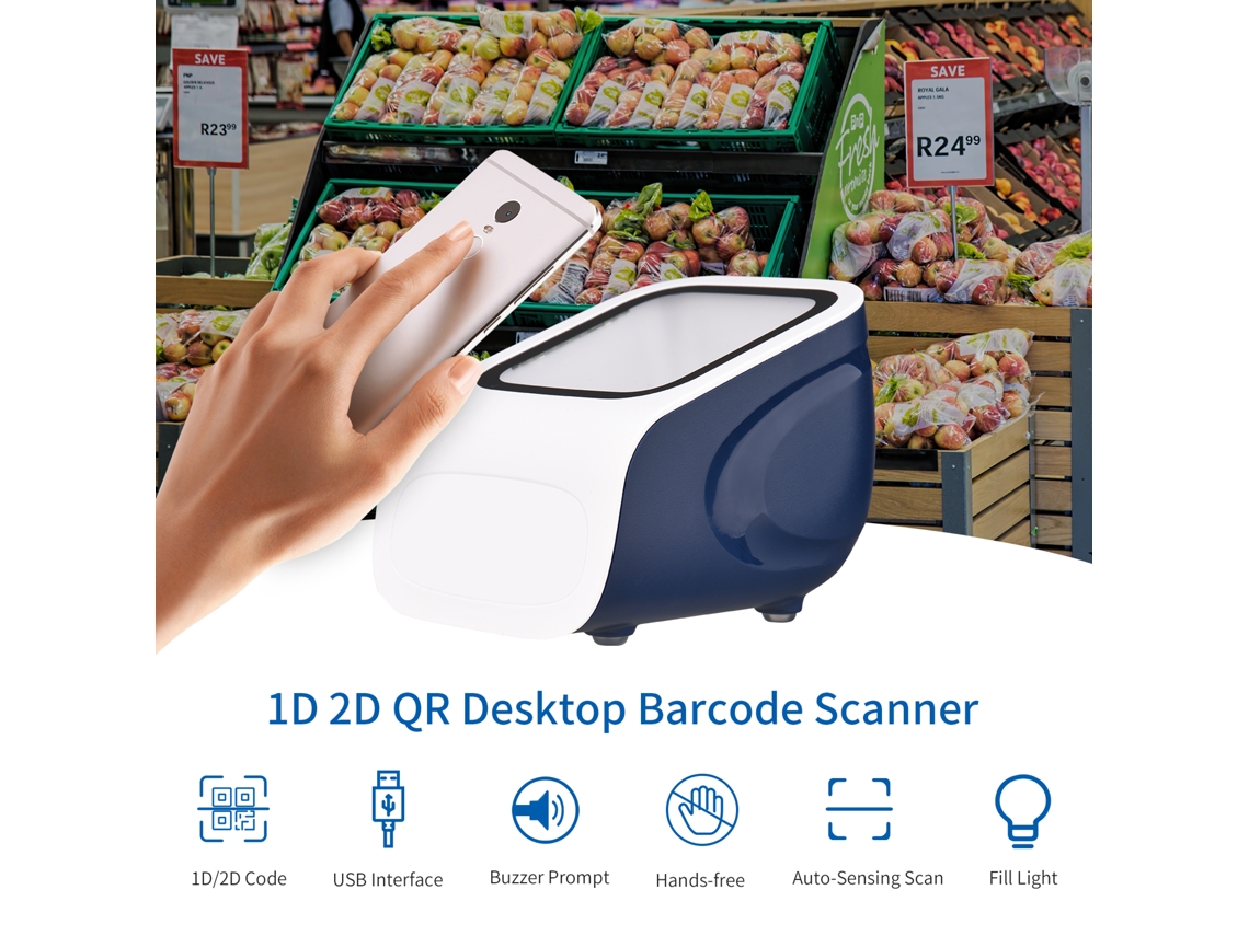 Leitor de Código de Barras Desktop 1D 2D QR USB S/MARCA