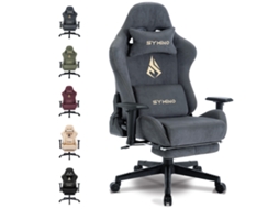Cadeira Gaming SYMINO Respirável, Apoio para os Pés, até 150 Kg CINZA SYMINO
