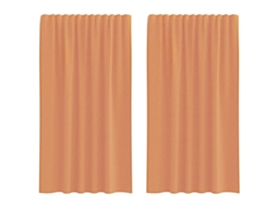 Cortinas de Voile com Bolsos para Varão 2 Pcs Terracota MAISON EXCLUSIVE