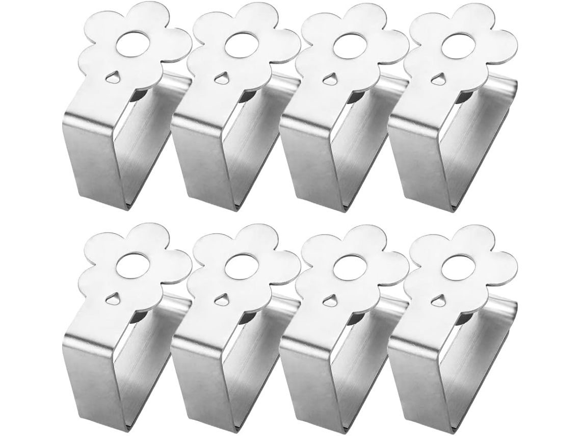 Lurelia Prendedores Toalha Mesa Aço Inoxidável 6,5 X 5 Cm 8 Peças 3,5 Prateado Piqueniques Festas