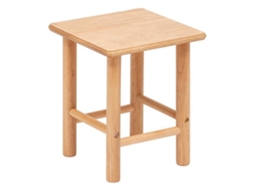 Banqueta de Madeira de Borracha 27X27Cm Marrom ATMOSPHERA Createur D'Interieur