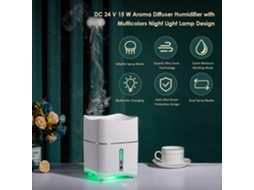 Umidificador Difusor Aroma 680ml Luz Noturna Multicolor Modos Duos Vazamento Auto desligamento 15w