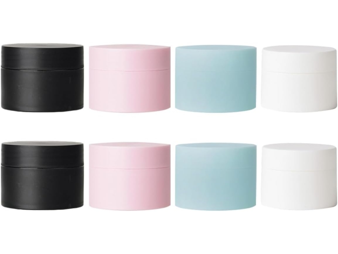 Conjunto De 8 Potes Cosméticos De Plástico Leves E À Prova De Vazamentos