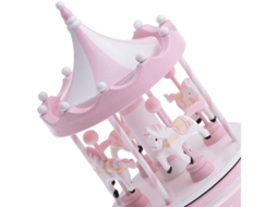 Caja De Música Carrusel Con Caballos De Madera Y Plástico Melodía It's A Small World Regalo Decorativo