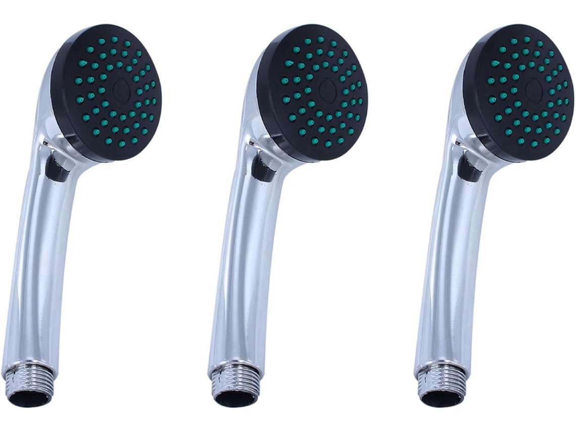 Kit De 3 Chuveiros Econômicos Em Abs Cromado Para Uso Doméstico E Profissional Com Acabamento Resistente E Durável
