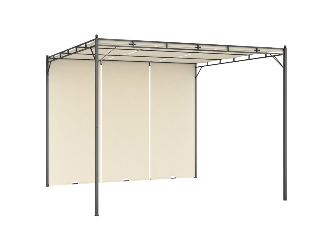 Vidaxl Gazebo De Jardim Com Cortina Lateral 3x3x2,25m Cor Creme
